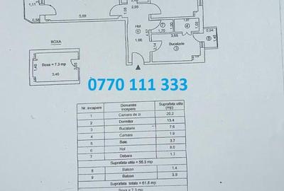 Apartament 2 camere confort 1 Dorobantilor, suprafata totala 61mp - 2