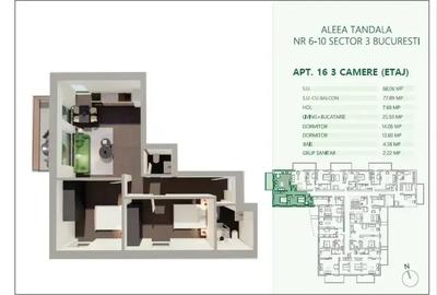 Apartament 3 camere Decomandat | 500 m Metrou Mihai Bravu | Comision 0 - 15