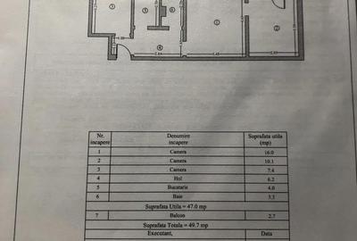 Apartament cu 3 camere semidecomandat în Sud