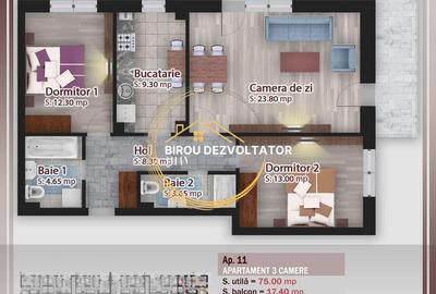 Apartament cu 3 camere decomandat în Titan - 8