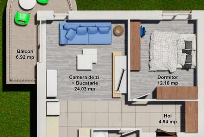 Apartament cu 2 camere decomandat în Ștefăneștii de Jos - 2