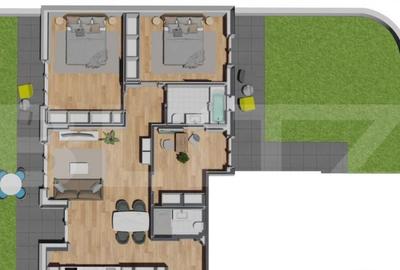 Apartament 4 camere, 2 terase ( 59, 44 mp. ) | Zona Vivo - 1