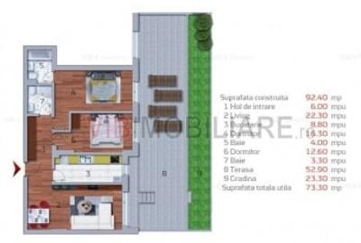 Apartament 3 camere cu terasa 75mp  Siseti - 5