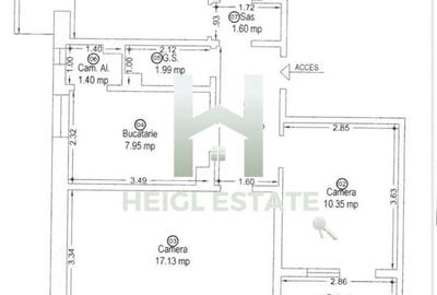 Apartament decomandat cu 3 camere si 2 bai in zona Soarelui - 17