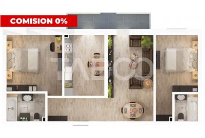 Apartament cu 3 camere decomandat în Mihai Viteazul - 1