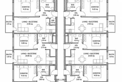 Apartament cu 2 camere semidecomandat în Florești - 1