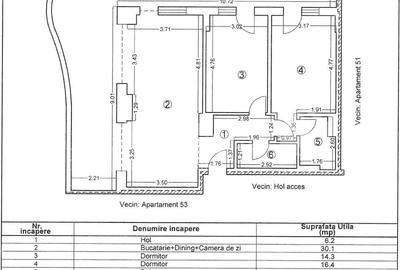 Apartament cu 3 camere în Nord