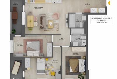 Apartament cu 4 camere decomandat în Șelimbăr - 1