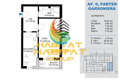 Pallady-Garsoniera dec, 41.1 mp, incalzire in pardoseala - 4