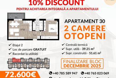 Apartament 2 camere OTOPENI PROIECT NOU. Direct Dezvoltator! - 9