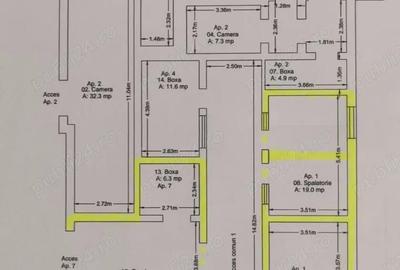 Apartament cu 3 camere decomandat în Central