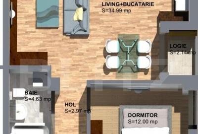 Apartament 2 camere, 55 mp, zona Torontalului - 1