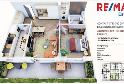 Apartament 2 camere decomandat in Tractorul - 3