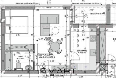 Garsoniera 36 mp etaj 1 cartier Davinci - 7