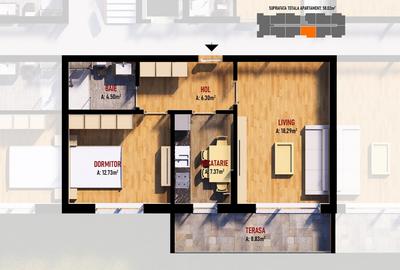 Apartament cu 2 camere decomandat în Central