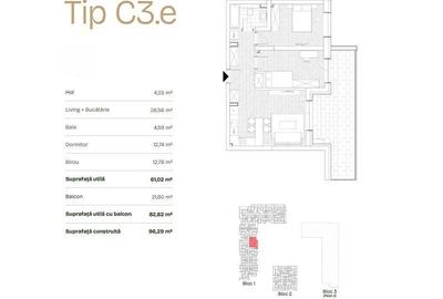 Apartament cu 3 camere în Ghencea