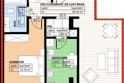 Apartament 2 camere, decomandat 57,10mp, 1 Mai, zona Parc Nicolae Romanescu. - 1