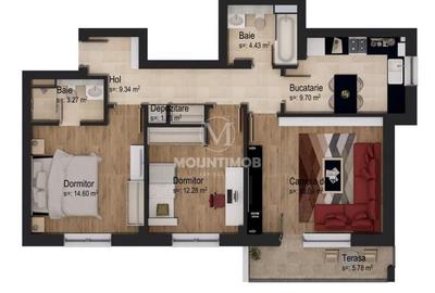 Apartament 3 camere 73 mp/utili, boxa, parcare, Tractorul | N. Labis - 2