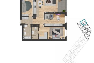 Apartament cu 4 camere semidecomandat în Central