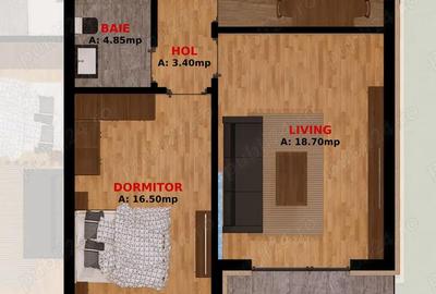 Apartament cu 2 camere decomandat în Fundeni