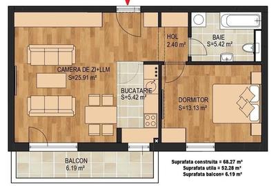 APARTAMENT 2 CAMERE IN TRACTORUL, LA 500 M DE CORESI MALL - 2
