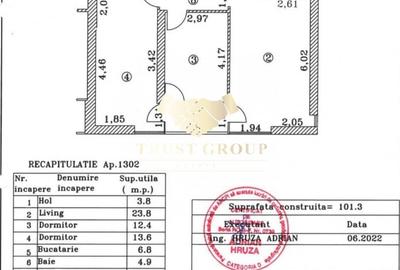 Apartament cu 3 camere semidecomandat, mobilat în Șoseaua Nordului - 15