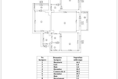 Apartament cu 3 camere semidecomandat în Central