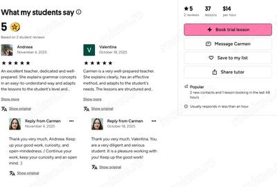 Carmen C. English Tutor - 2