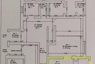 Apartament cu 3 camere decomandat în Central