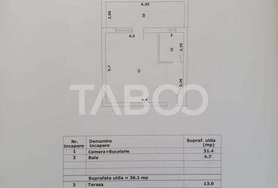 Studio de vanzare 36 mp util + terasa 13 mp finalizata 01 oc Studio de vanzare 36 mp util + terasa 13 mp finalizata 01 oc - 1