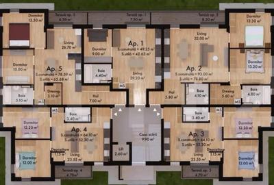 Apartament cu 2 camere semidecomandat în Micro 17 - 5