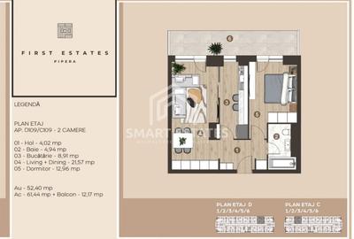 De vanzare 2 camere First Estates Pipera faza 1 - 3