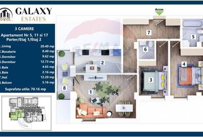 Apartament cu 3 camere decomandat în Tractorul - 2