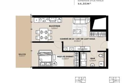 Apartament cu 2 camere semidecomandat în Gară - 3