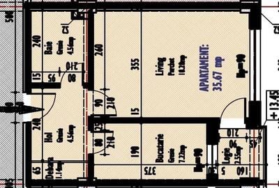 Apartament 1 camera, decomandat, 38 mp, str Calea Turzii - 19