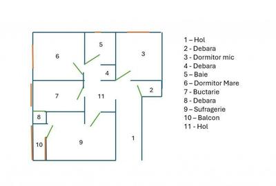3camere, dec Pta Centrala, etaj 1 - 1