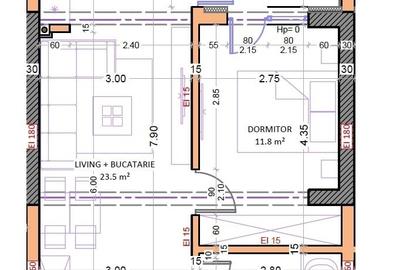 Apartament cu 2 camere semidecomandat în Sud - 7