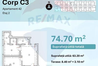 Apartament cu 3 camere în Nord - 1