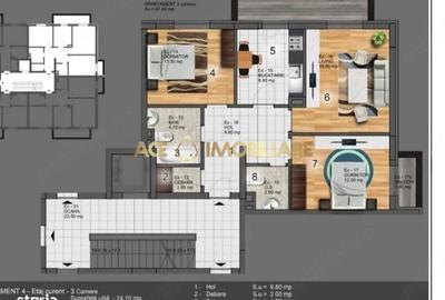 Apartament cu 3 camere, mobilat în Central - 1