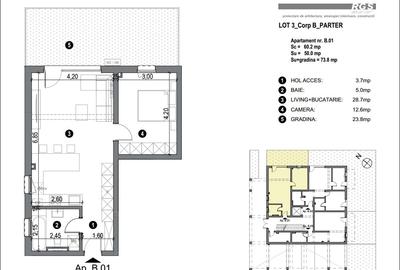 Apartament cu 2 camere semidecomandat în Freidorf - 14