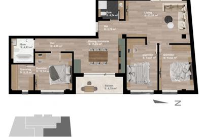 Apartament 4 camere - 100,60 mp utili - zona Someseni - Cluj! - 1