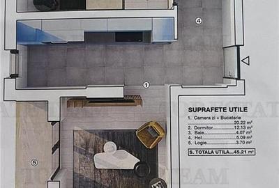 Apartament modern 2 camere,  toate utilitatile,incalzire in pardoseala, posibili - 5