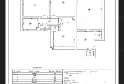 Apartament cu 3 camere semidecomandat în Central