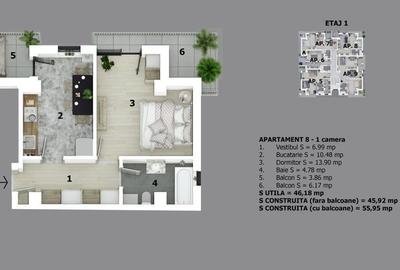 Garsoniera Complex Etalon 3 | Preturi promotionale | Finisaje la alegere | - 13
