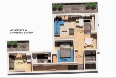 Apartament cu 2 camere decomandat în Central - 9