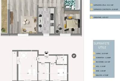 Apartament cu 2 camere semidecomandat în 1 Decembrie 1918 - 2