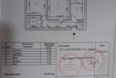 Apartament 2 camere, Gala?i, Mazepa 2, BL LC9, Scara 2, Ap. 38, etaj 1 - 1
