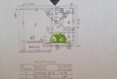 Garsoniera mare la cheie-Confort 1/Decomandata -Et.3/4 Nord-Rm.VL - 1
