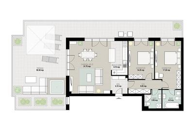 Penthouse cu 3 camere decomandat în Pantelimon - 2