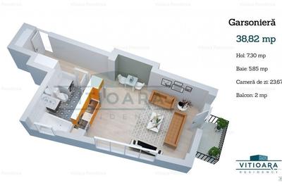 Garsoniera 39 mp , finalizata , zona linistita langa metrou, 0% comision - 4